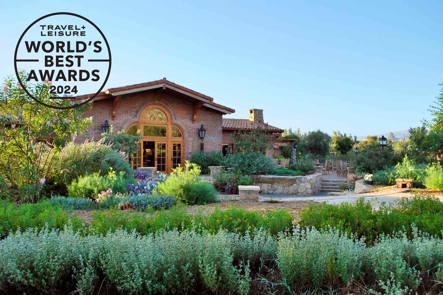 High-end resort exterior representing a top-rated wellness retreat.