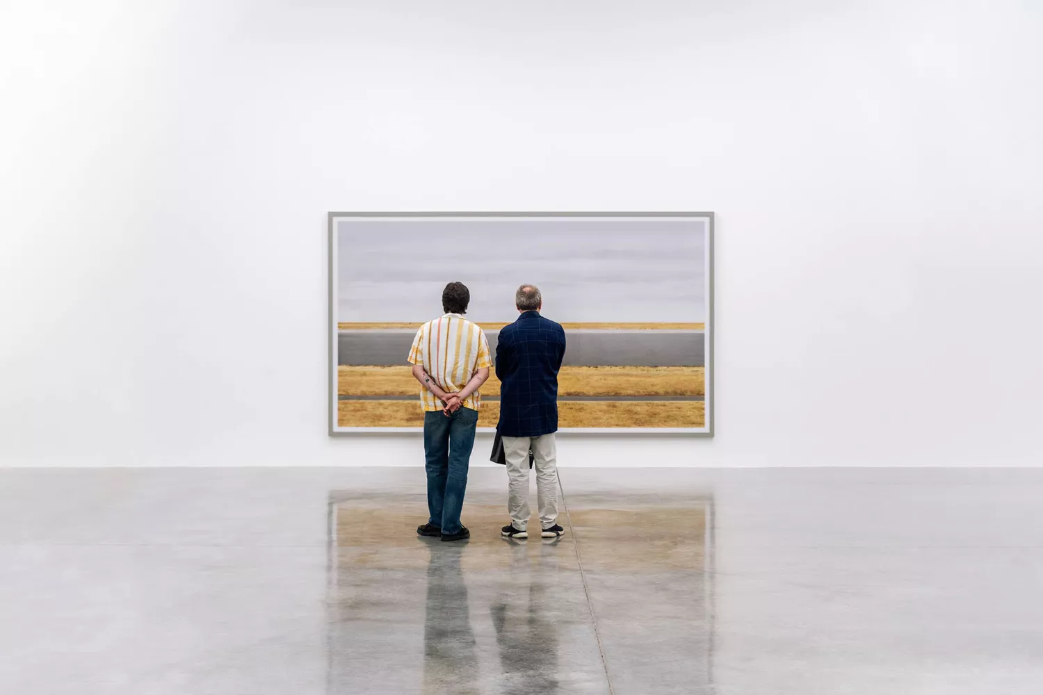 Minimalist modern art installation inside the White Cube gallery in London.