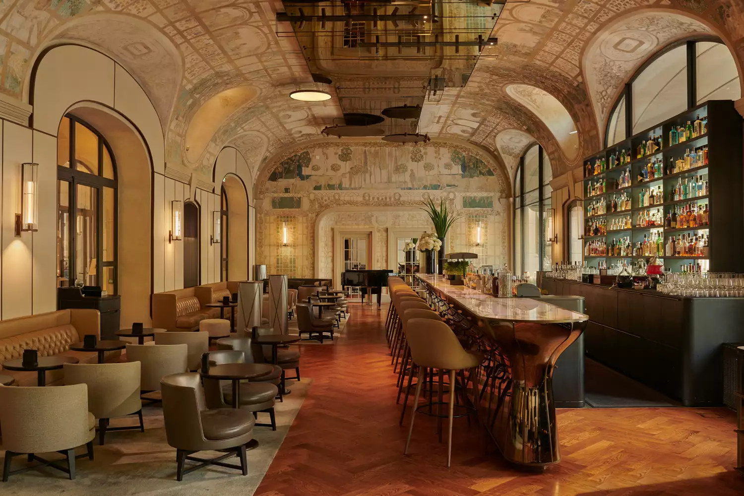 The sophisticated Art Deco bar at Hotel Lutetia in the Saint-Germain-des-Prés district.