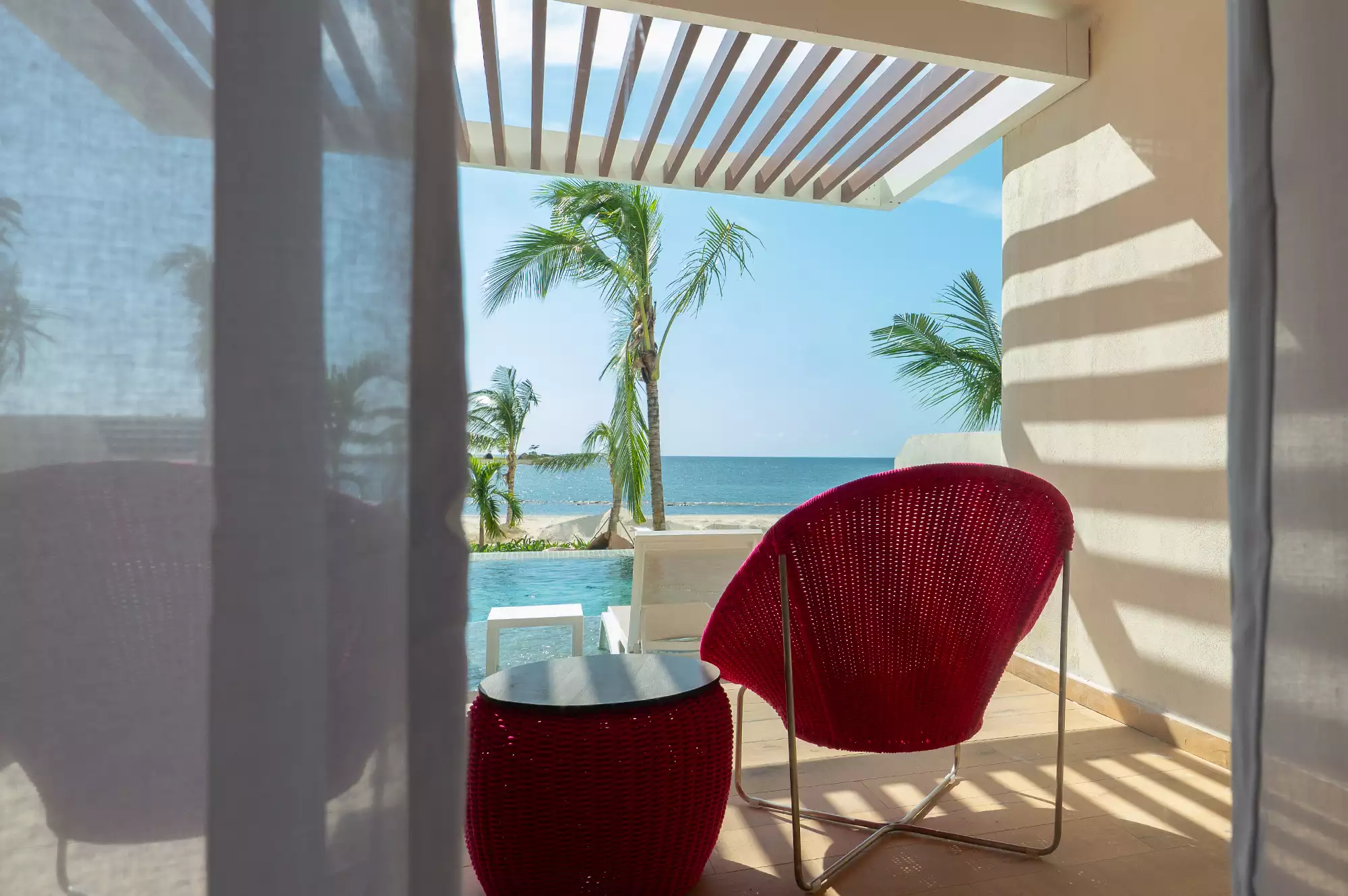 Modern luxury bedroom suite with a view at Princess Senses the Mangrove.