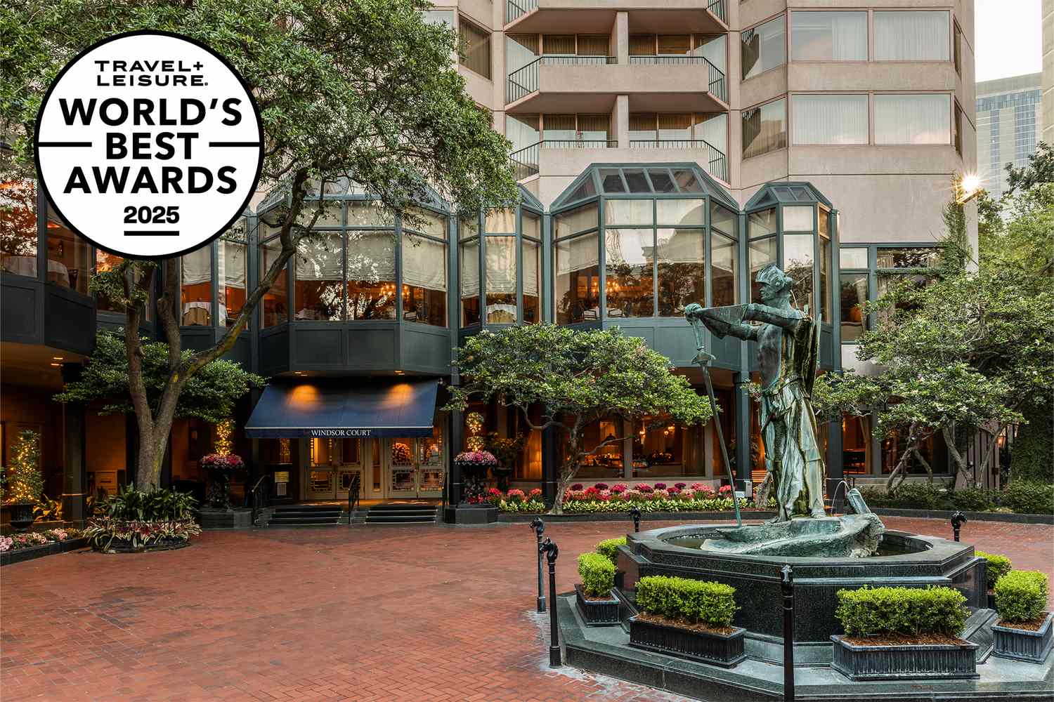 Overview of a top-rated luxury hotel interior in New Orleans.
