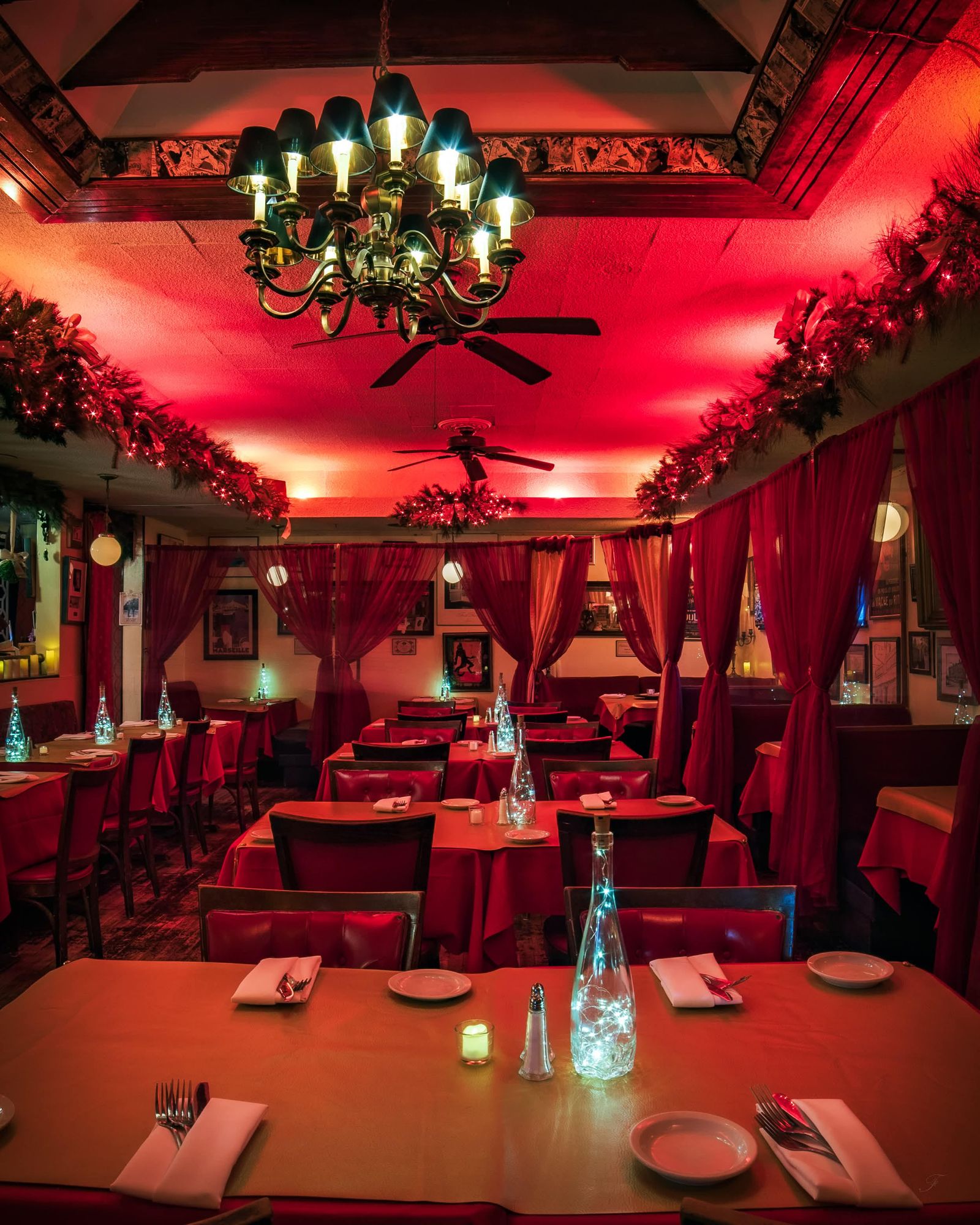 Historic dining room interior with classic furniture in the Livestock Exchange Building style.
