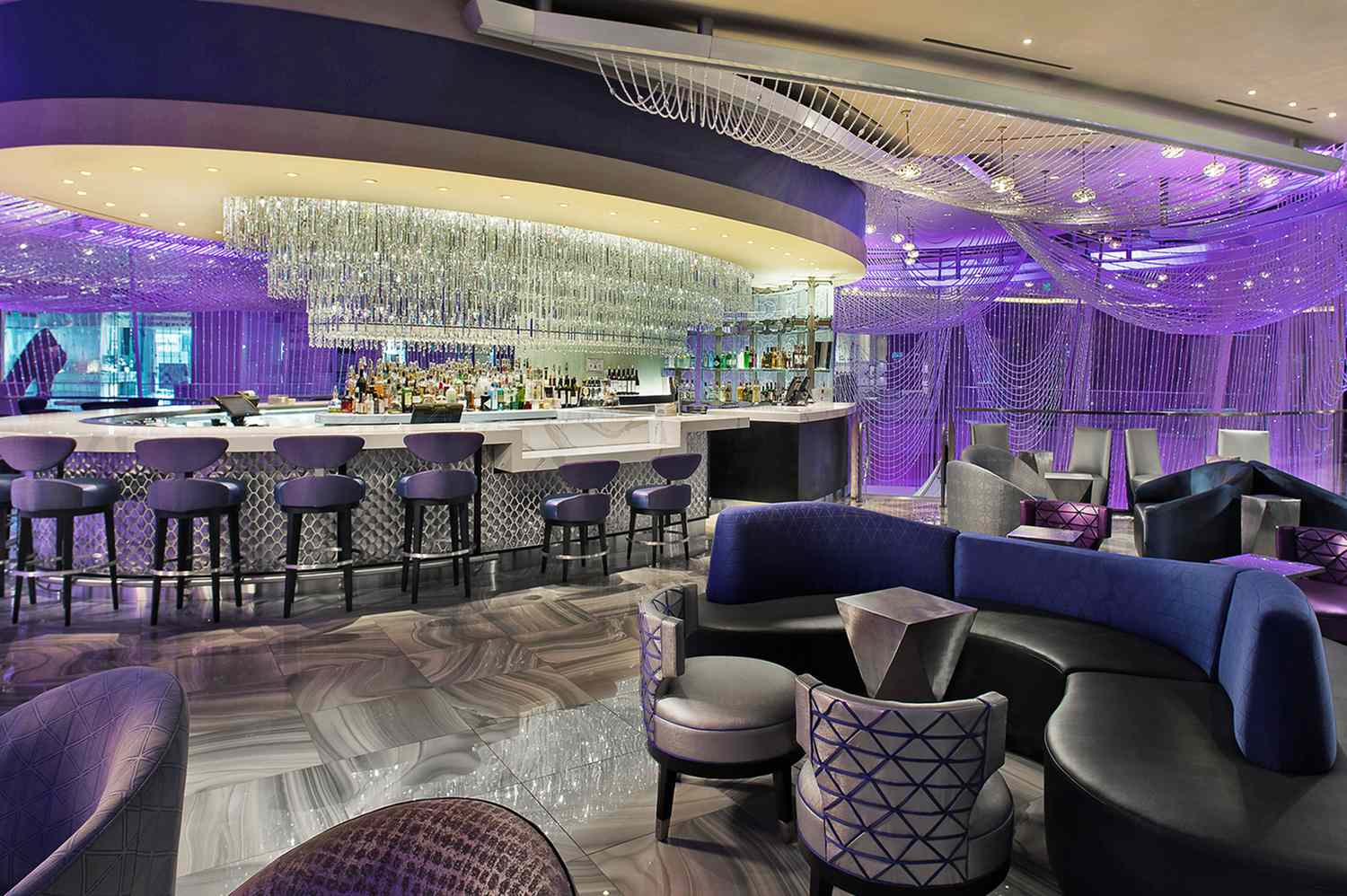 A signature artisanal cocktail served at The Chandelier bar.