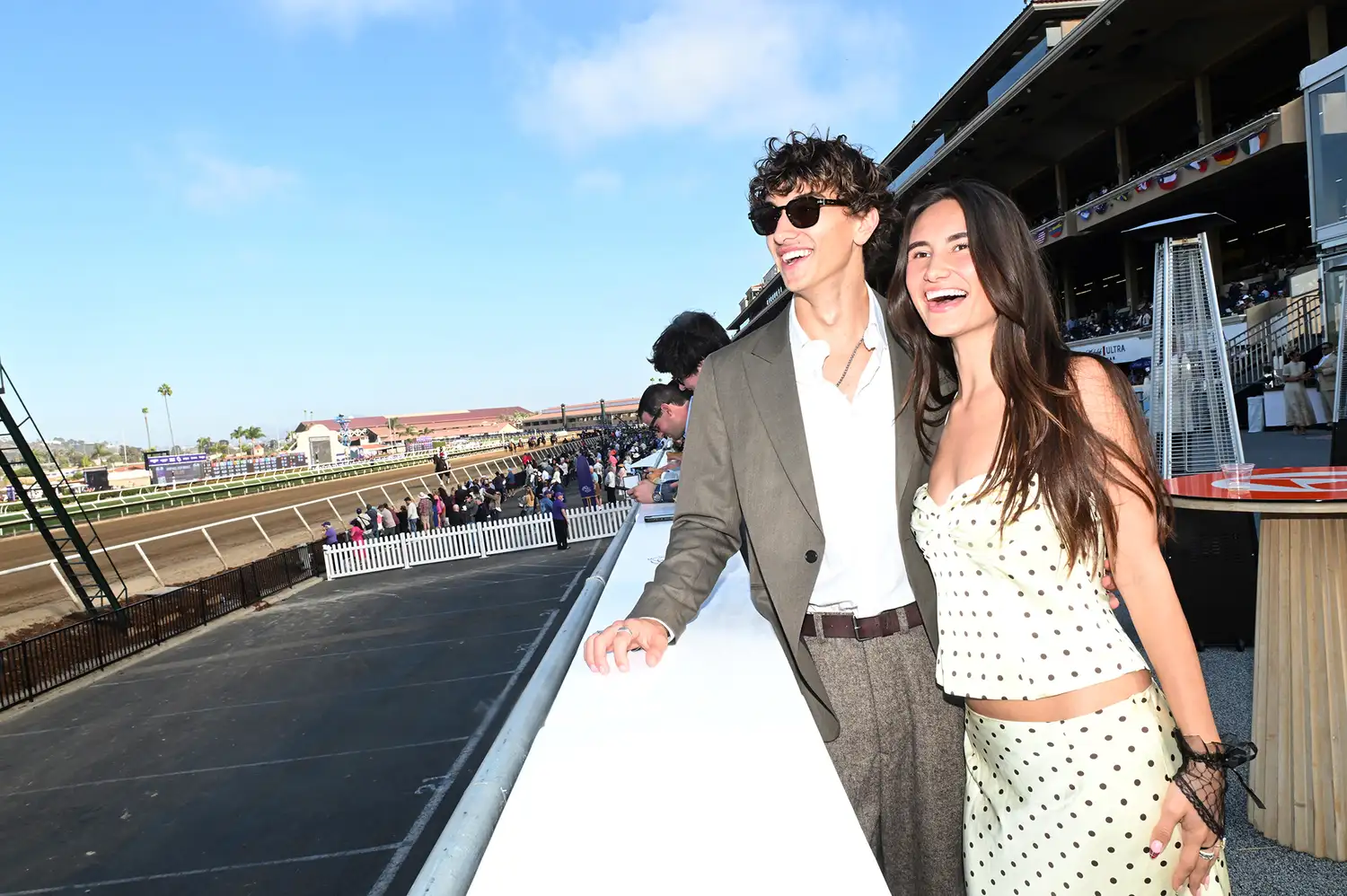 Gavin and Cheyanne Casalegno smiling at the 2025 Breeders' Cup at Del Mar Race Track.